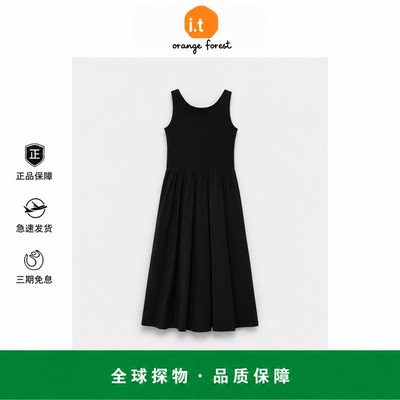 【现货】it orange forest棉弹连衣裙设计U领针织拼接无袖背心裙