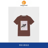 forest圆领T恤棉质休闲印花百搭短袖 orange 女上衣内搭