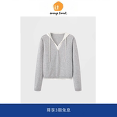 简约假两件连帽针织衫 forest时尚 女 秋季 外套上衣 新款 orange