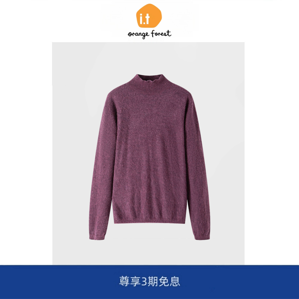 it :orange forest高领羊毛针织毛衣女 秋季新品百搭保暖通勤上衣