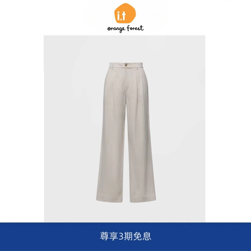 【现货】it orange forest老钱风直筒裤腿裤棉麻手感舒适裤子女