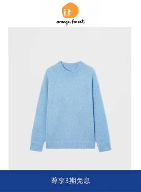 it :orange forest标准版型圆领马海毛混纺毛衣2025冬季新款