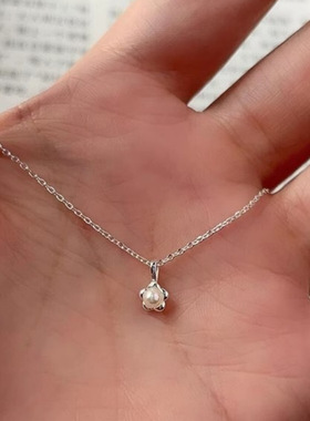 日韩迷你花朵珍珠项链学生党轻奢