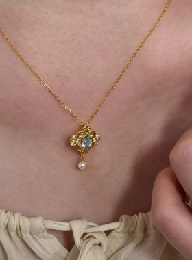 复古宫廷风蓝色星眸项链