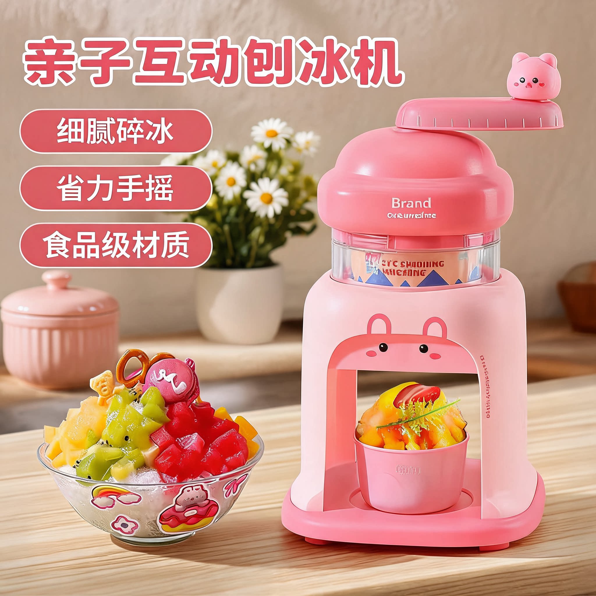 手摇小型家用刨冰机儿童玩具图片