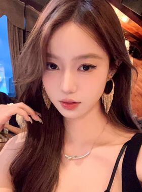 新年新款气质长款金色流苏耳环女