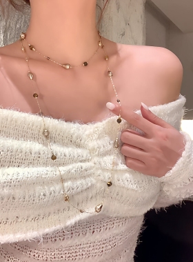 新年不规则虎眼石长款多戴式项链