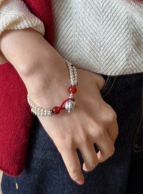 双层设计感珍珠手链女小众冷淡风