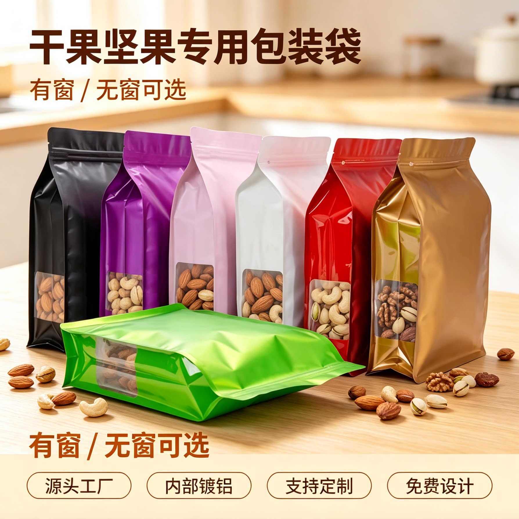 源头工厂干果坚果包装袋现货批发