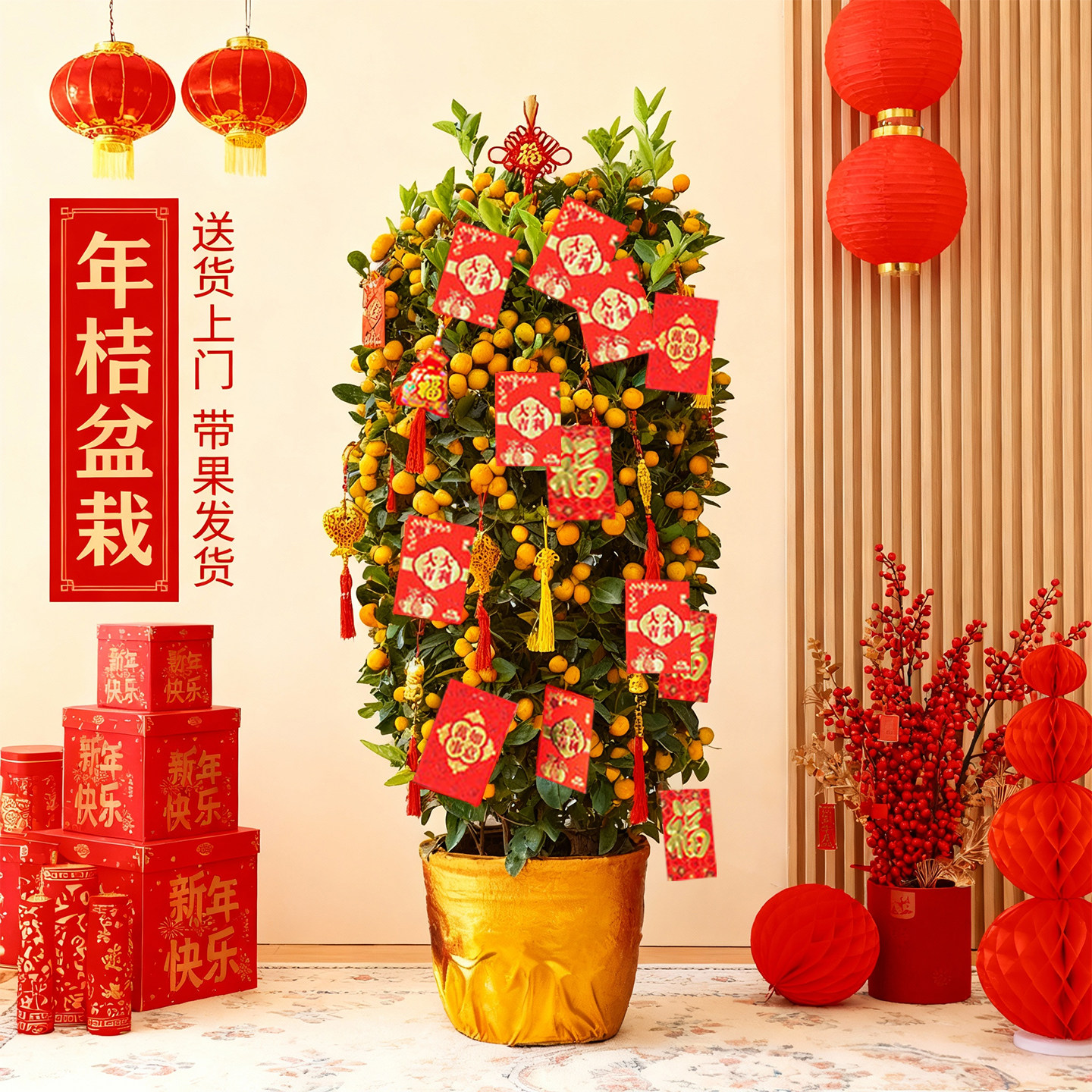 金桔树盆栽带果年宵花绿植室内大型植物桔子橘子树苗花卉年桔招财,鲜花速递/花卉仿真/绿植园艺,大型绿植/成品组合盆栽,淘宝优惠券,粉丝福利购,淘宝优惠卷