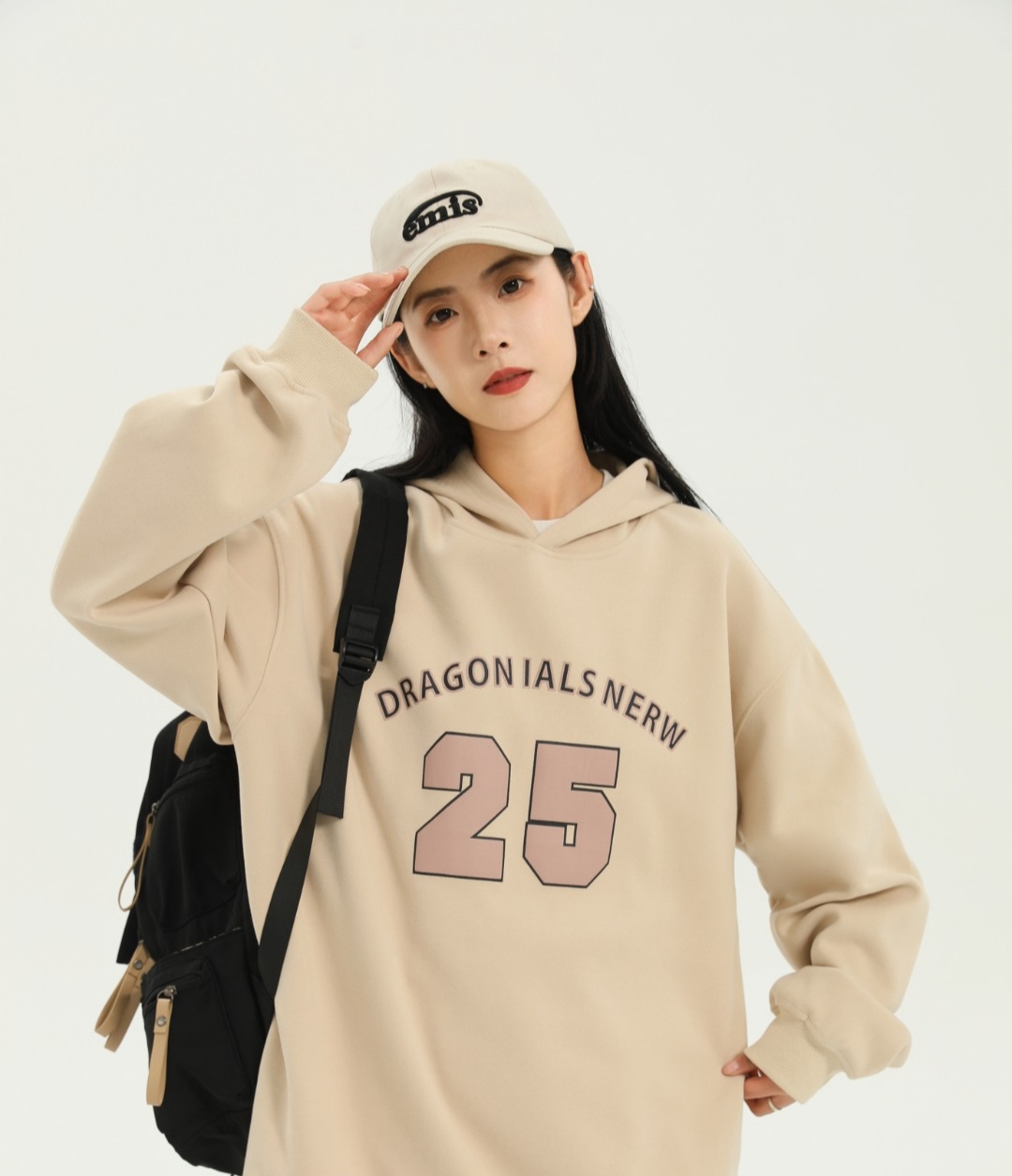 龙仔少年YOLU国潮牌连帽卫衣男女春秋季美式重磅加绒情侣帽衫外套