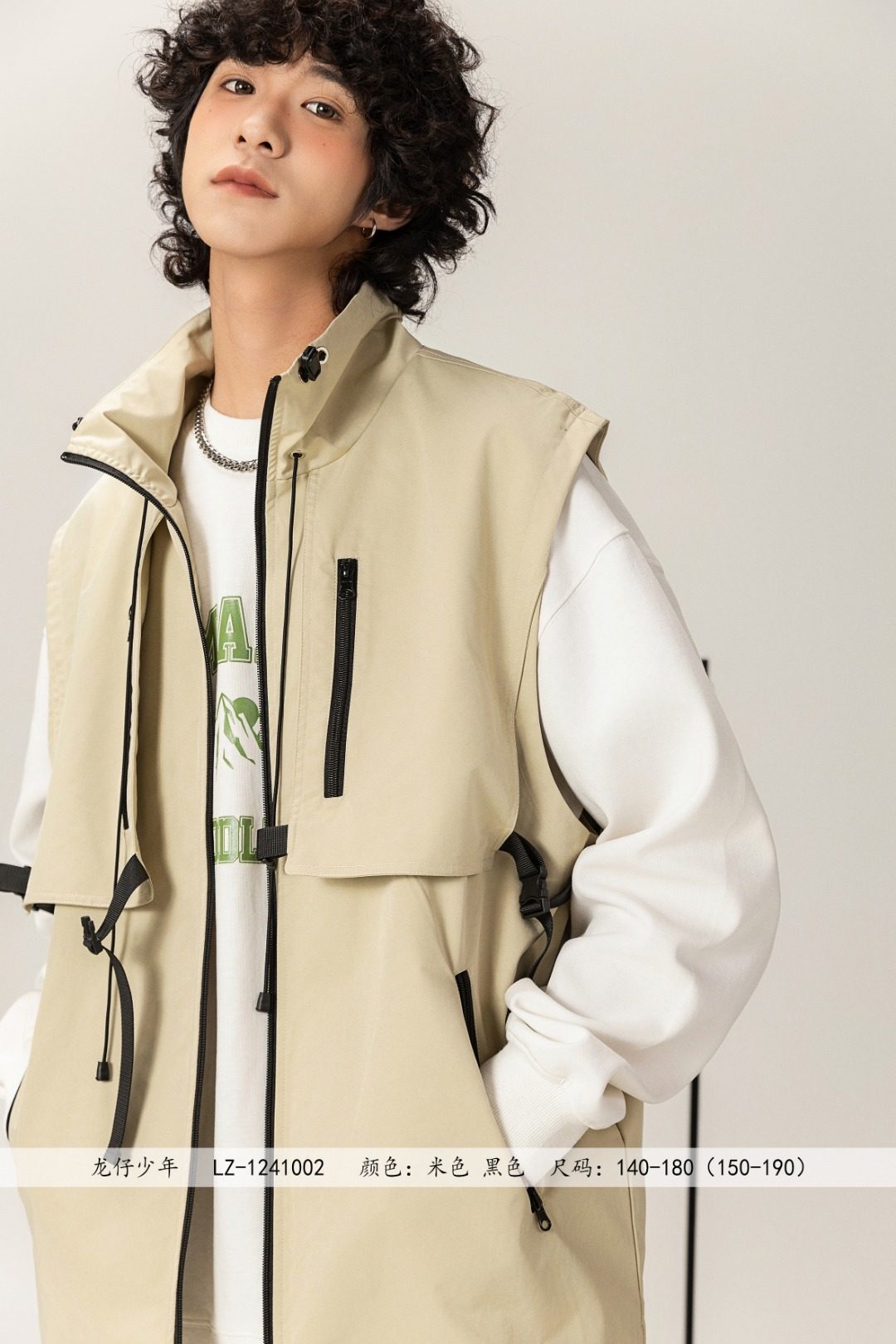 龙仔少年品牌机能风工装马甲男士2025秋季美式休闲坎肩背心外套潮