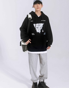 重磅纯棉春秋款连帽卫衣男冬季加绒加厚潮牌美式休闲宽松学生外套
