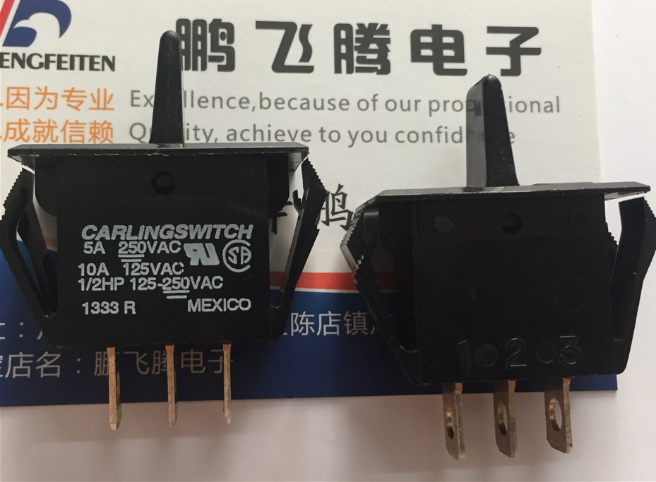 美国CARLINGSWITCH 3脚3档船型开关 带手柄拨动 电源摆杆开关