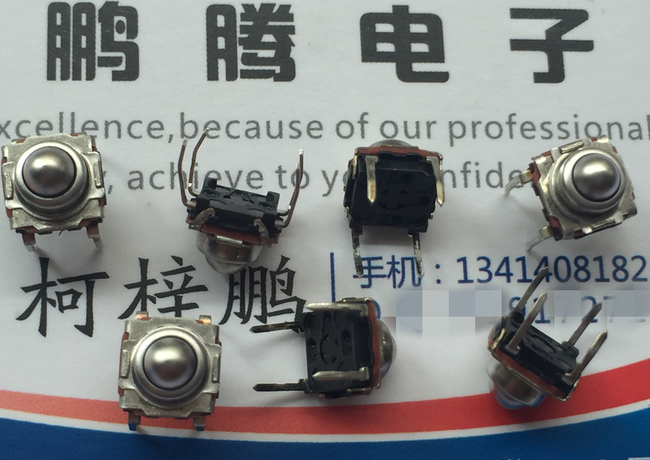 法国C&K 防水/尘圆珠轻触开关7*7 滚珠 KSJ0M211 直插2脚 自复位