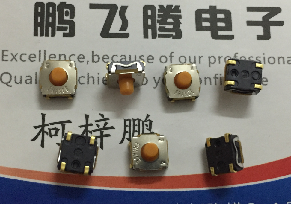 法国原装C&K 贴片4脚轻触开关 KSC443J/424J 6*6*5 镀金脚 内贴