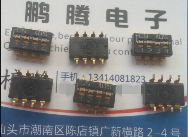 日本原装ALPS 贴片4位琴键式拨码开关SSGM740101 2.54间距 镀金脚
