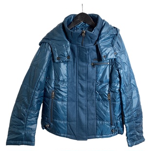 棉服外套2390 圣迪家女士拼接短款