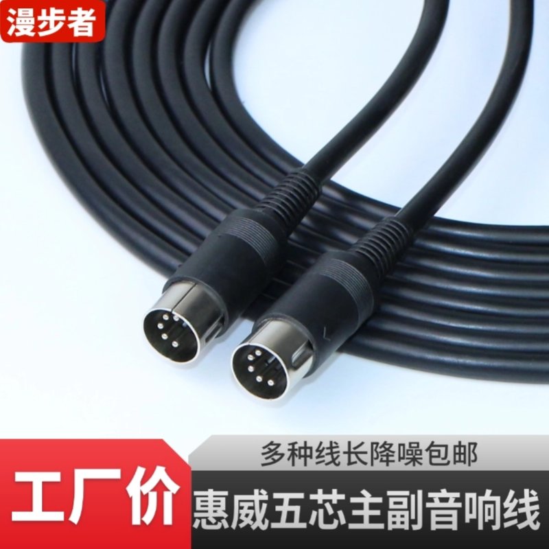 漫步者R2000DB五芯主副音响连接线A80 S201 S1000S2000MKII音箱线