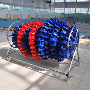 游泳池设备泳道线收线车 304不锈钢组合式泳线道收线架25/50米池