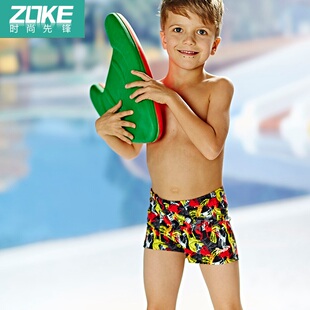 新款洲克儿童平脚泳裤 ZOKE男中小学生平角舒适游泳裤 115503216