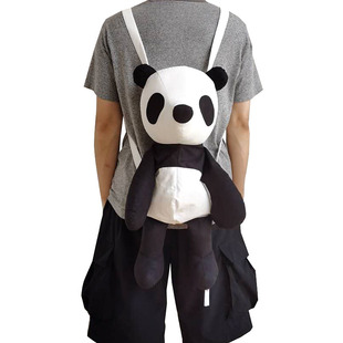定制款 SGKJ中号熊猫双肩包可爱玩具布娃娃公仔玩偶包送礼物手工款
