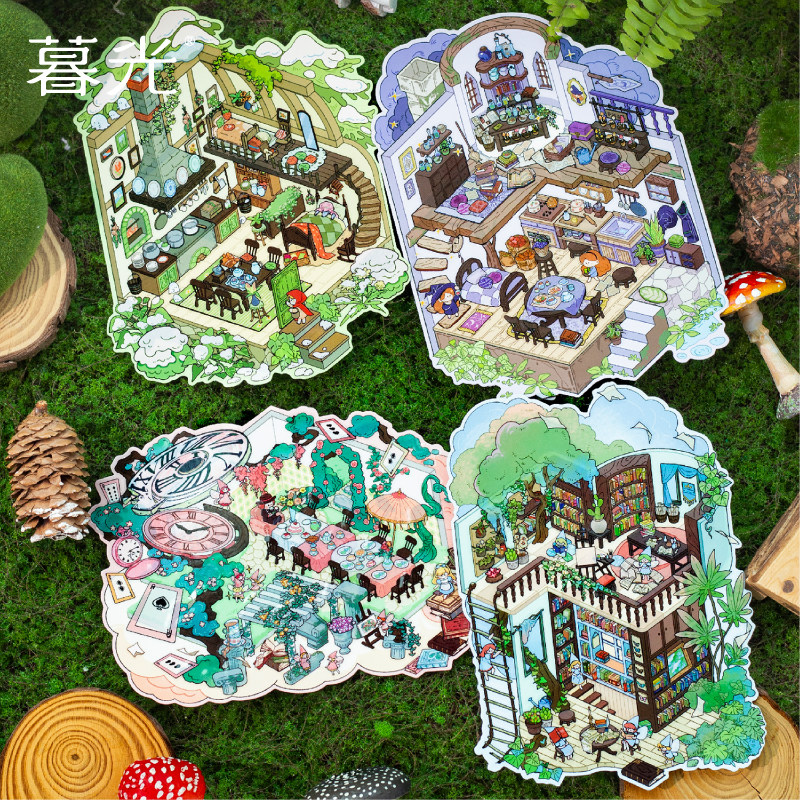 暮光复古童话系列D造景贴纸造景贴微缩场景diy贴纸解压手账贴纸,文具电教/文化用品/商务用品,贴纸/立体贴纸,淘宝优惠券,粉丝福利购,淘宝优惠卷