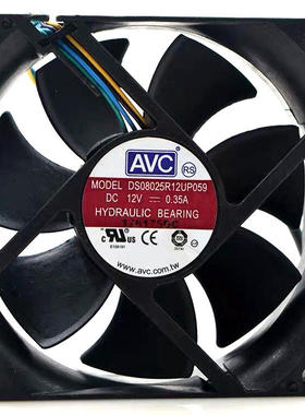原装台湾AVC 8025 12V 0.35A DS08025R12UP048 4针PWM散热风扇