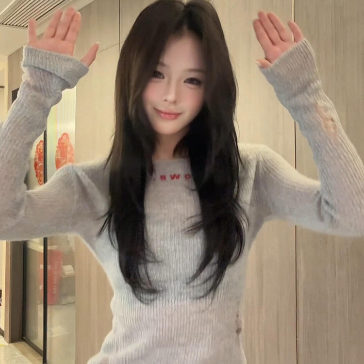 设计感针织镂空罩衫女秋季2025新款韩版时尚小众修身内搭长袖上衣