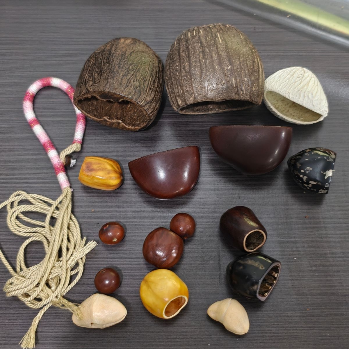 天然植物果壳风铃摇铃挂件手工DIY材料包水铃桐印尼黑果鸭腱藤