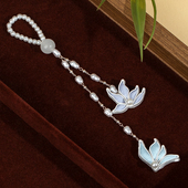 新中式 原创设计蓝花参仿点翠中国风气质国潮胸针旗袍汉服流苏压襟