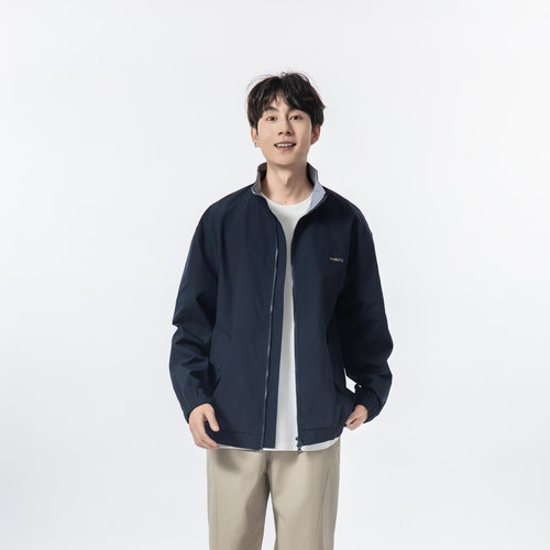 YOKE  STUDIO 秋季新款日系双拉链宽松立领夹克工装休闲外套男