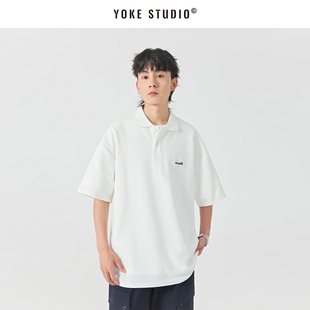 宽松短袖 YOKE 青少年白色T恤 新款 男夏季 STUDIO 日系休闲POLO衫