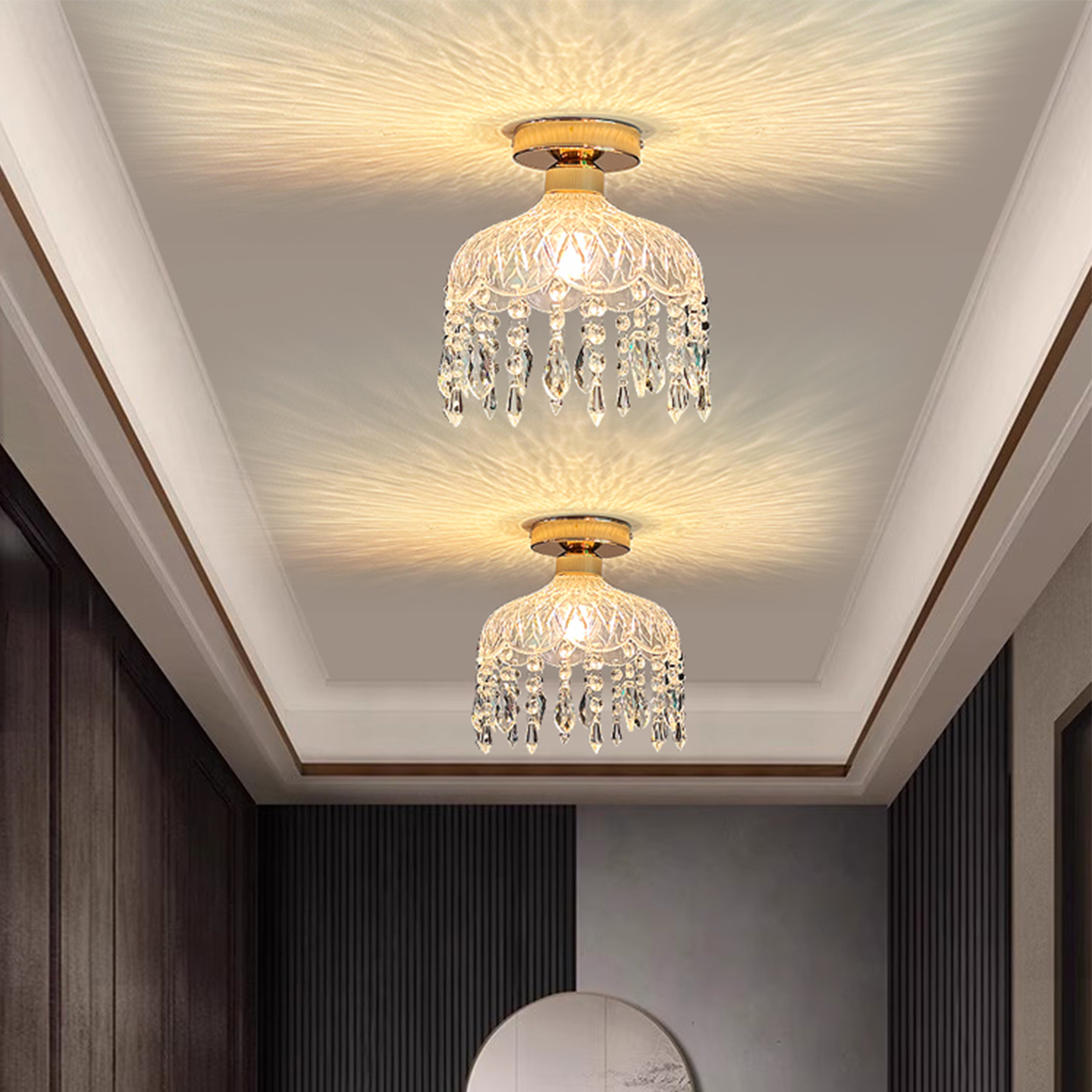 简约水晶过道灯小吊灯阳台灯