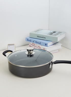 尾单TRAM 30cm煎煮锅麦饭石不粘煎锅硅胶防烫把手5.2L加深大容量