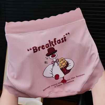 大码卡通新款纯棉内裤可爱螺纹印花少女个性舒适透气无痕三角裤夏