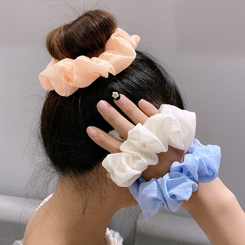 2022年新款高级大肠发圈扎马尾简约气质丸子头发绳头绳女头花夏天