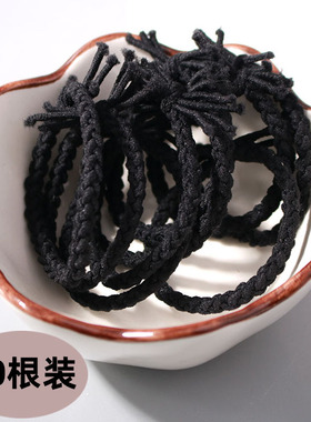 黑色编织皮筋发圈高马尾头绳
