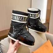 厚底圆头增高防水雪地靴女2025冬新款 时尚 加厚保暖可拆卸月球短靴