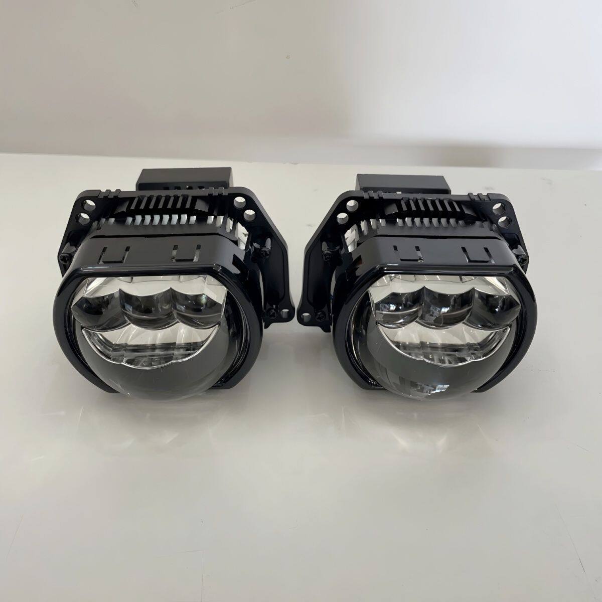 短款方形透镜3寸双光LED透镜三直射远近光一体强光大矩阵透镜通用