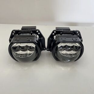 短款方形透镜3寸双光LED透镜三直射远近光一体强光大矩阵透镜通用