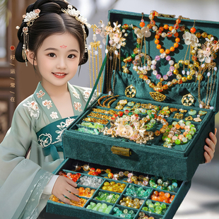 女孩手工diy串珠礼盒diy穿手链的珠子套装材料包儿童生日礼物手串