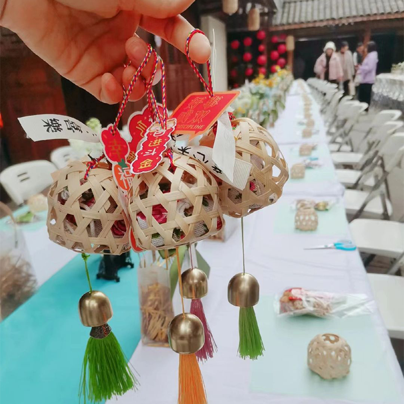 竹编香囊diy材料包儿童非遗手工香薰重阳节茱萸香包香袋暖场活动