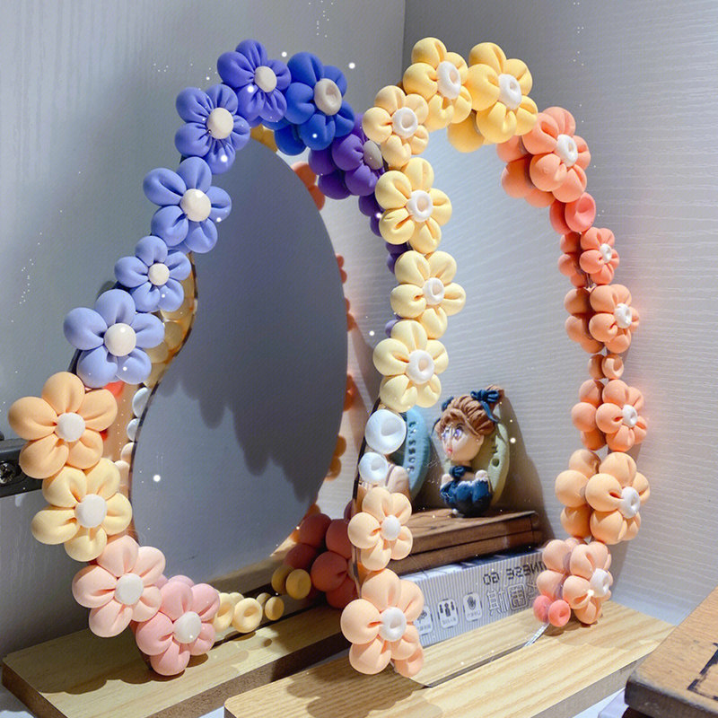 镜子diy材料装饰24色彩泥手工改造粘土镜子学生宿舍拍照装饰品