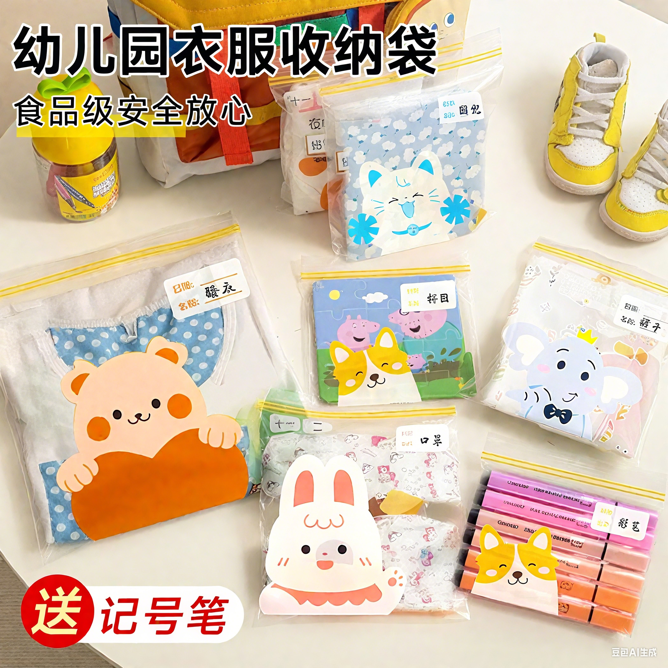 幼兒園衣物收納袋衣服密封袋