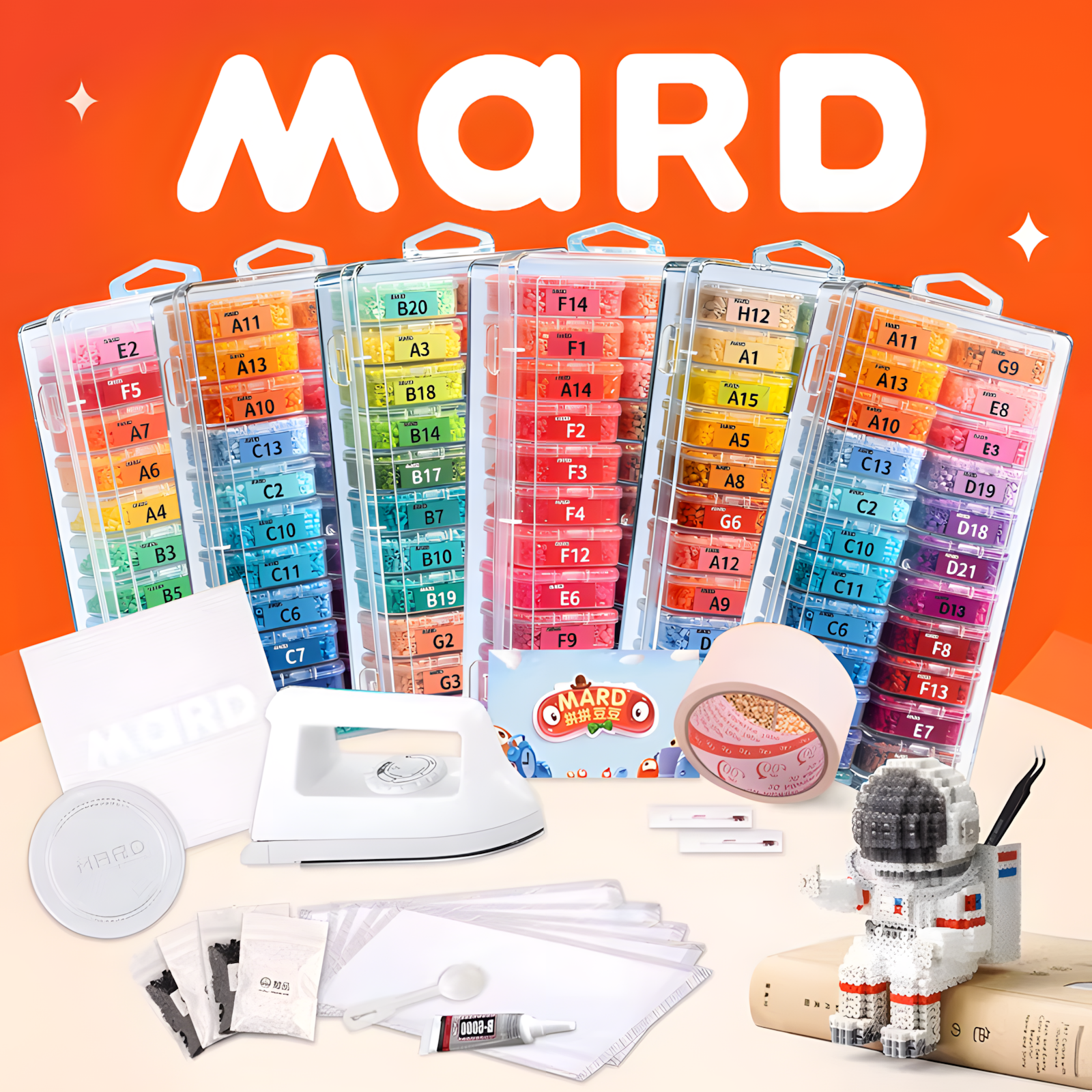 MARD家融合拼豆材料包221色全套工具套装儿童手工diy玩具女孩礼物,玩具/童车/益智/积木/模型,拼豆/拼豆工具,淘宝优惠券,粉丝福利购,淘宝优惠卷