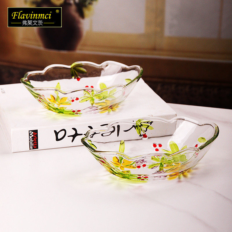 高颜值彩绘葡萄玻璃果盘椭圆干果盘小号零食盆糖果盆家用客厅果盘,餐饮具,果盆/果盘/果篮,淘宝优惠券,粉丝福利购,淘宝优惠卷