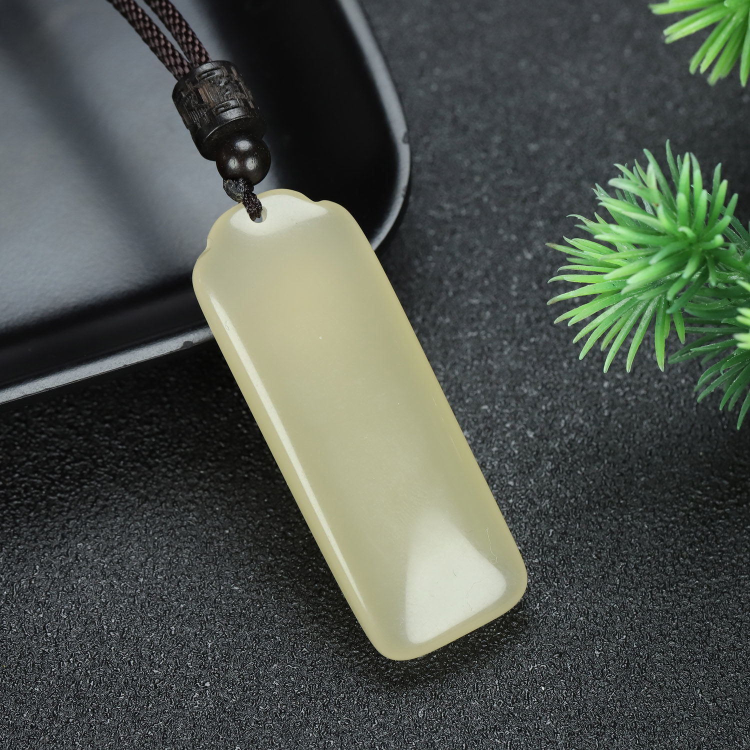 和田玉平安无事牌吊坠男女款新疆玉藕粉平安牌玉佩项链挂件挂坠