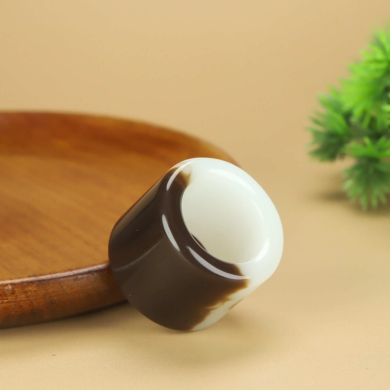 新疆和田玉糖玉扳指男款糖白玉一口糖大拇指指环戒指文玩扳指把件