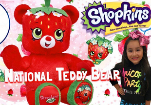 女孩礼物shopkins购物精灵草莓熊泰迪熊毛绒玩具公仔玩偶布娃娃